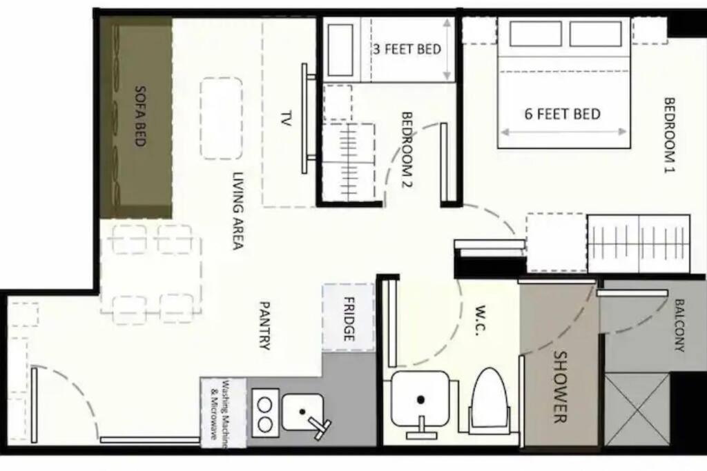 - Sukhumvit Soi 5 Bts Nana- Size 50m2 Apartment *