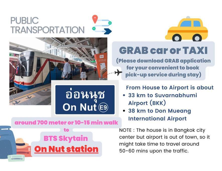 10mins Bts Skytrain Onnut Station Holiday home Bangkok
