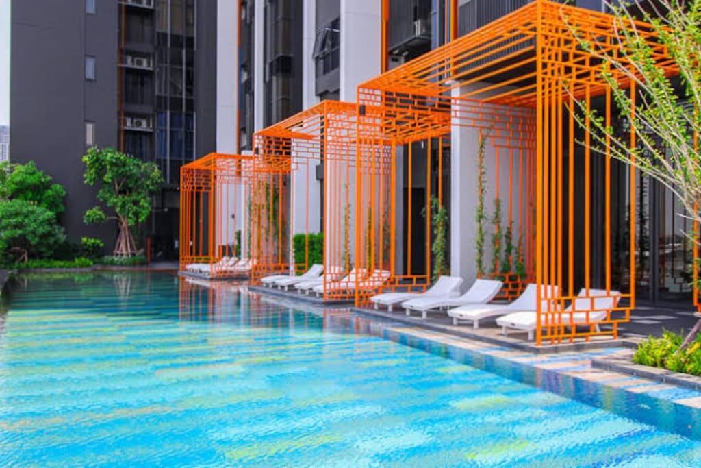 Luxury 29 Floor Pool Sky View King Bed Coworking Bts * Bangkok