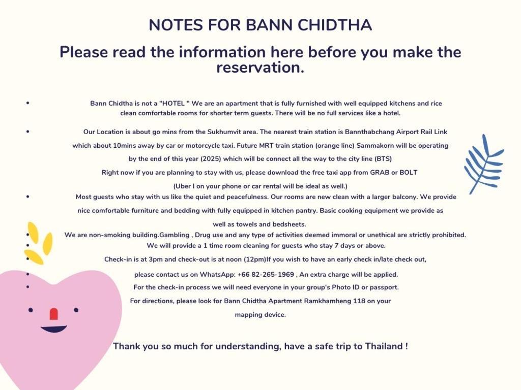 Bann Chidtha Family Full Kitchen Near Suvarnabhumi Airport Pangsapuri *