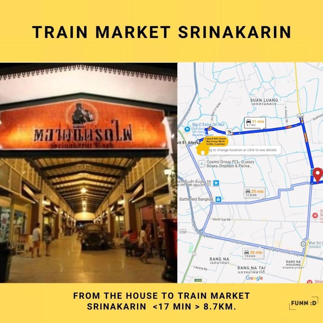 10mins Bts Skytrain Onnut Station Rumah percutian *