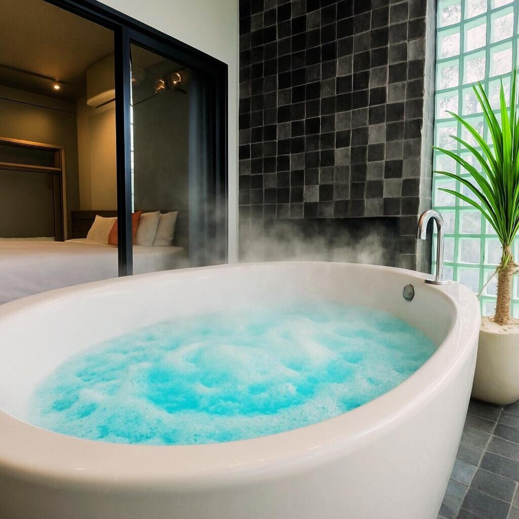 Bathtub, 2br, 2ba, 120 Sqm, 6 Pax, Near Bts 7-11 Apartment Bangkok