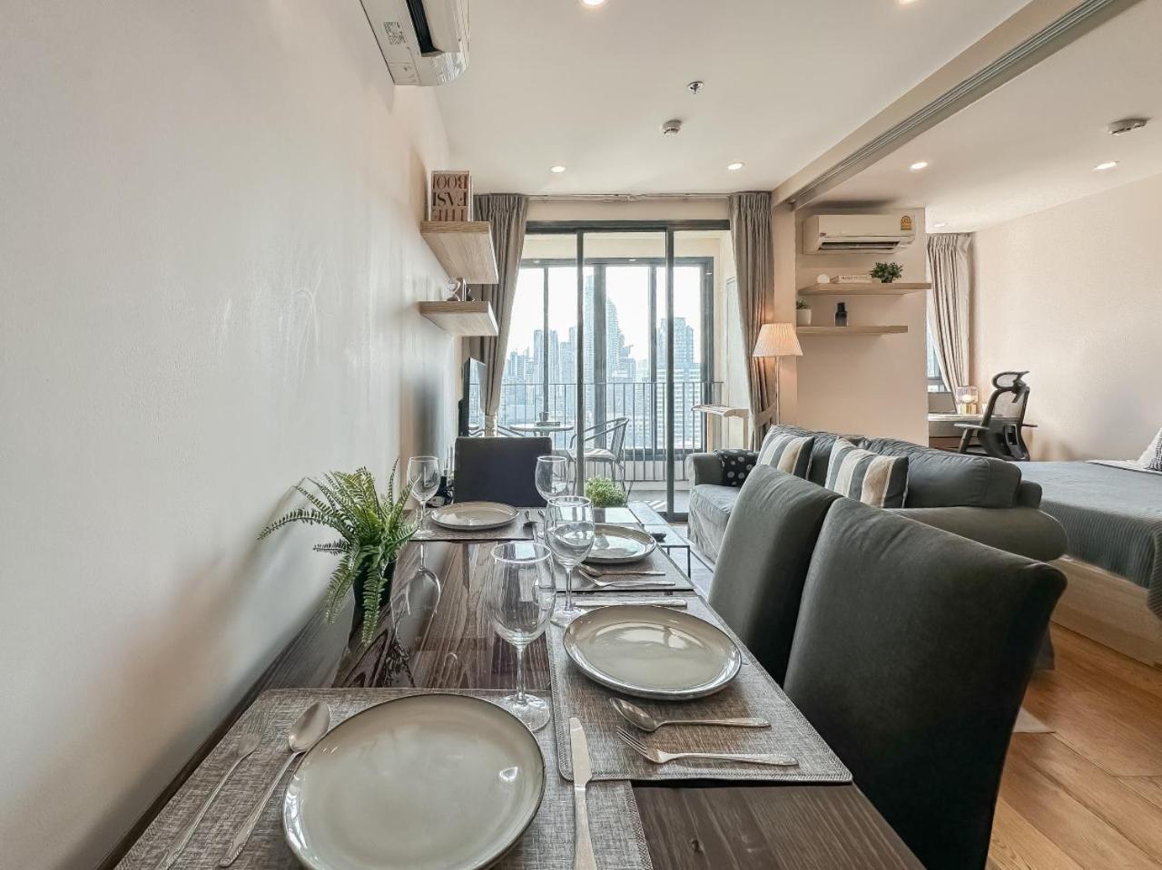 Appartement Upscale Skyview 1br - Ultra Fast Wifi - Chitlom Bangkok